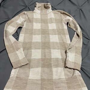 Athleta Plaid Turtleneck Sweater Dress